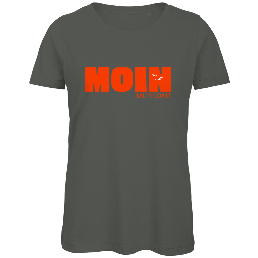 Premium Organic Damen Shirt: Sag' Moin mit Stil
