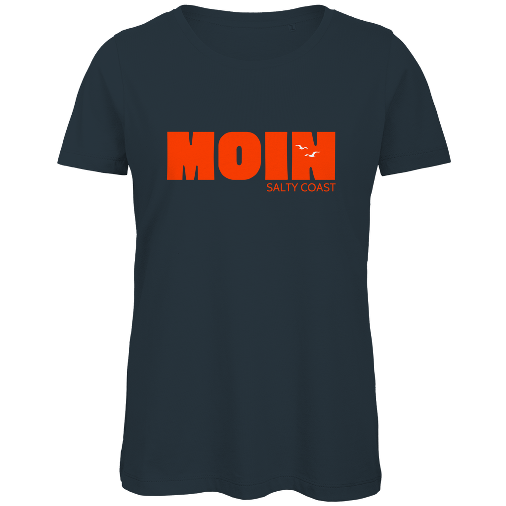 Premium Organic Damen Shirt: Sag' Moin mit Stil