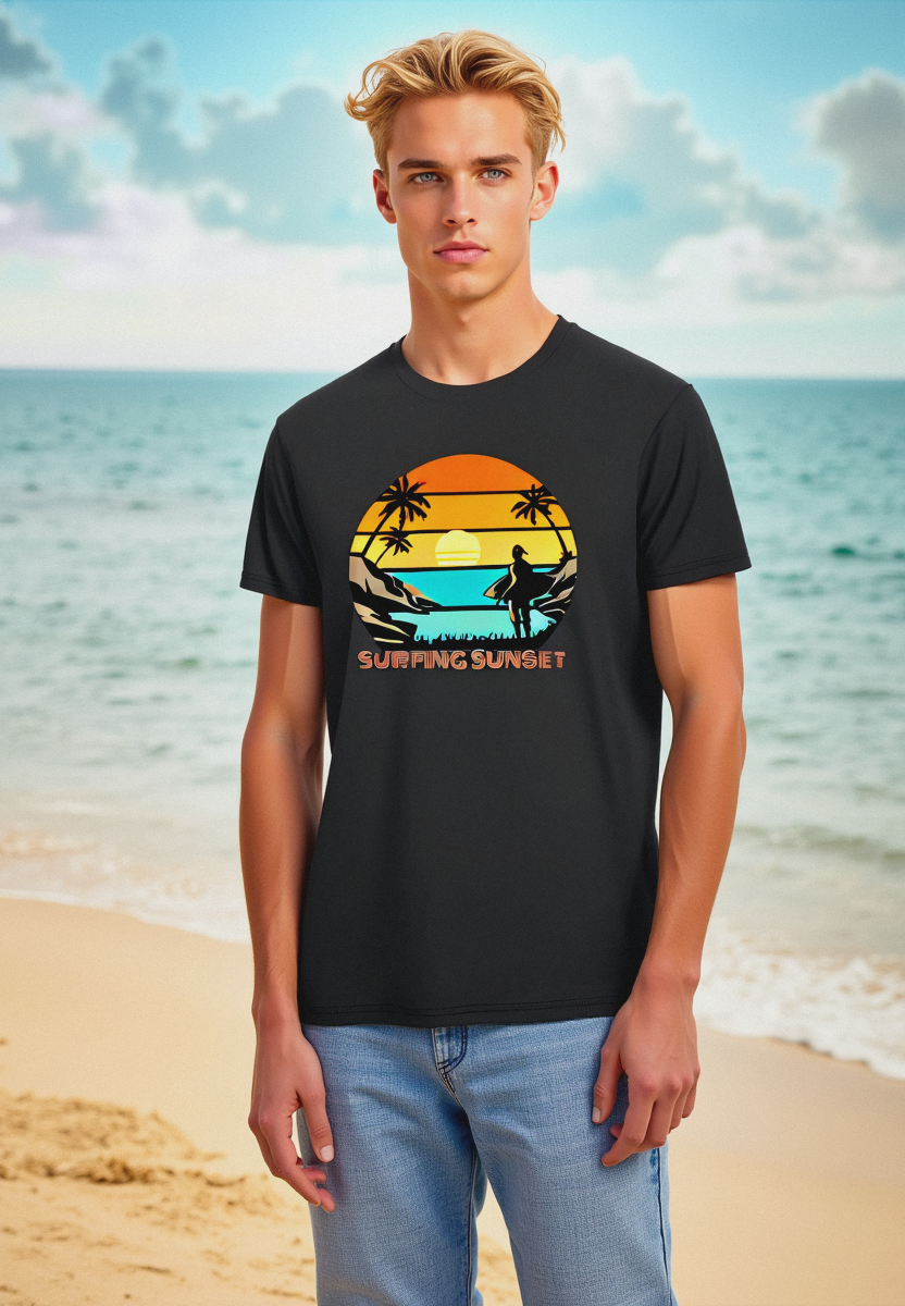 Surfing Sunset Vibes Shirt: Spür die Abendstimmung am Meer
