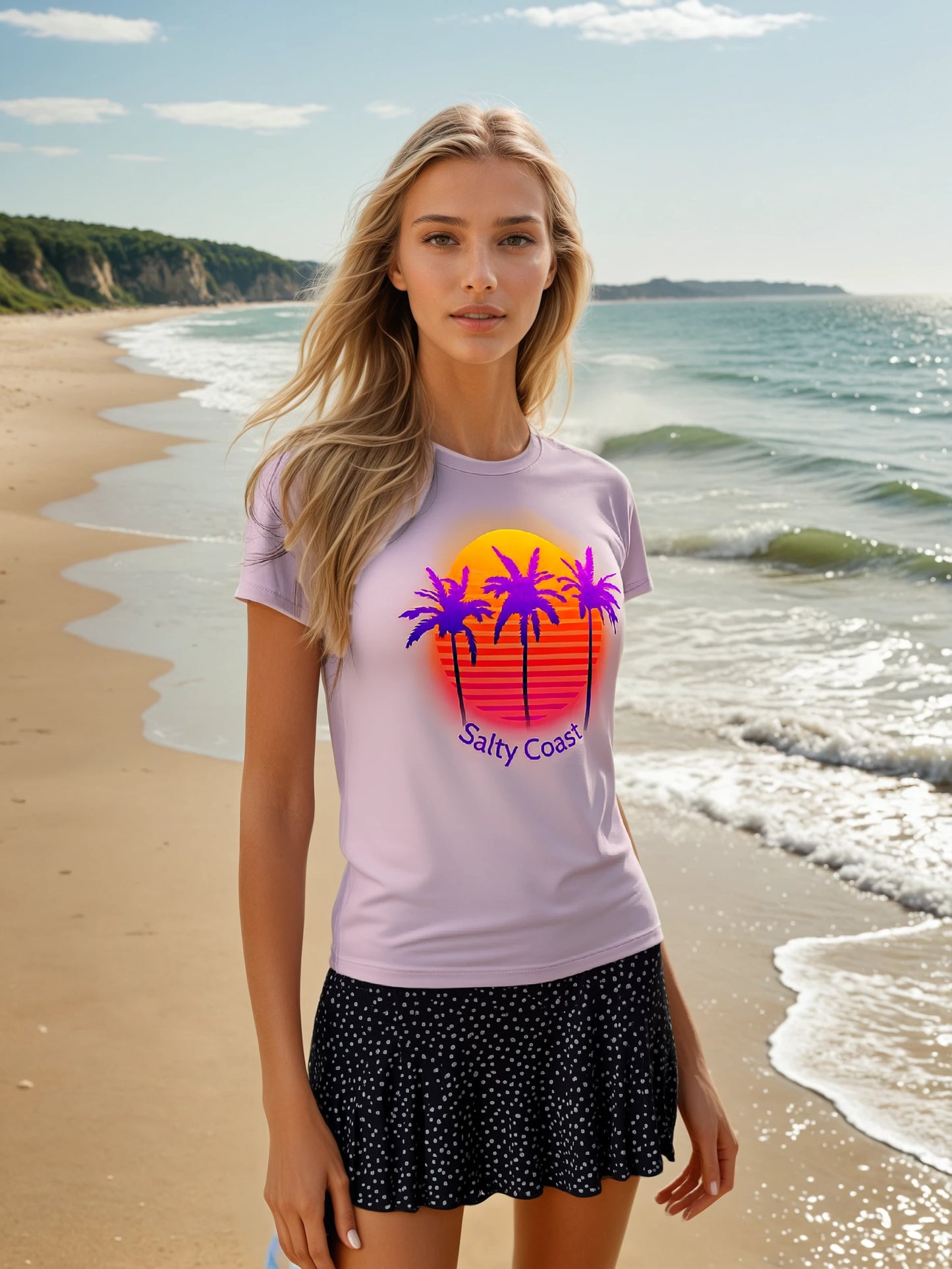 Sunset Palm Damen Shirt: Dein Premium-Sommer-Look