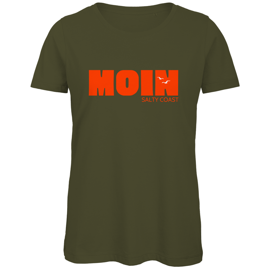 Premium Organic Damen Shirt: Sag' Moin mit Stil