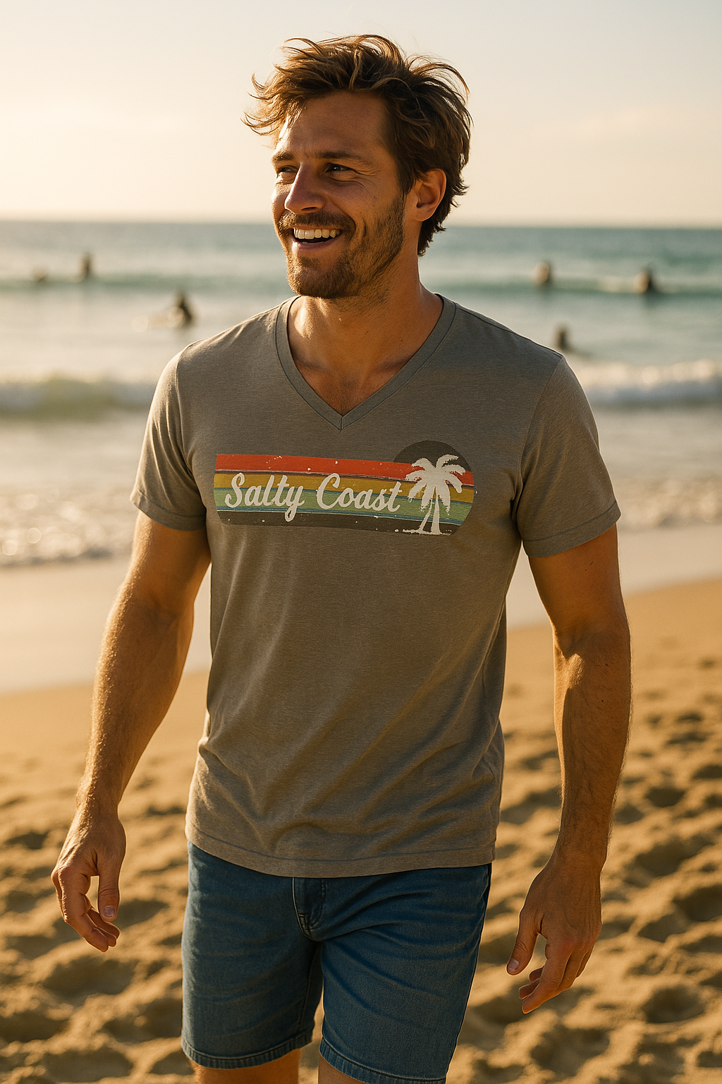 Porto Herren V-Neck - Retro Style
