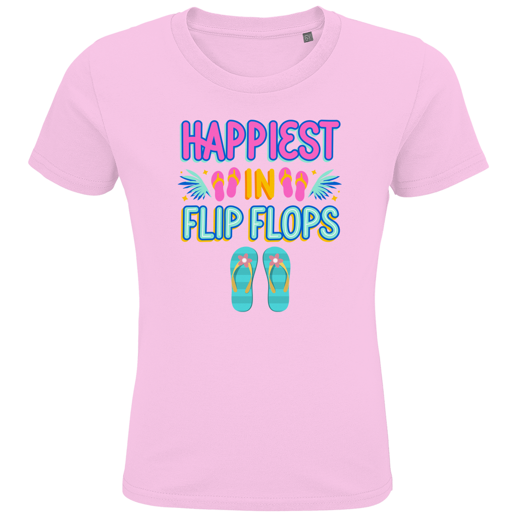 Pure Lebensfreude: Das "Happiest in Flip Flops" Organic Kinder-T-Shirt!