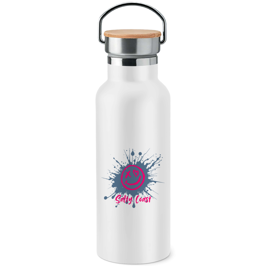 Corfu Trinkflasche mit Bambusdeckel - Blue Splash