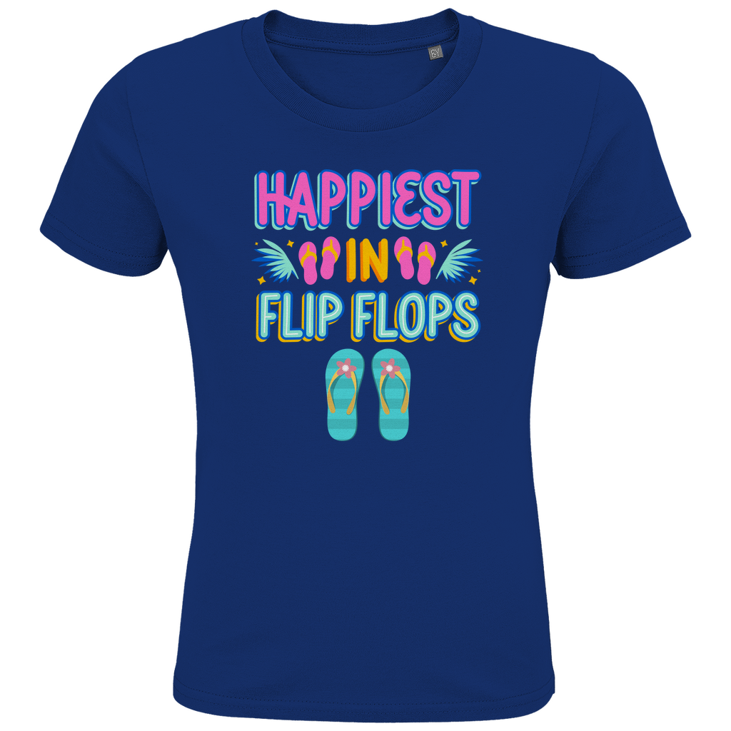 Pure Lebensfreude: Das "Happiest in Flip Flops" Organic Kinder-T-Shirt!