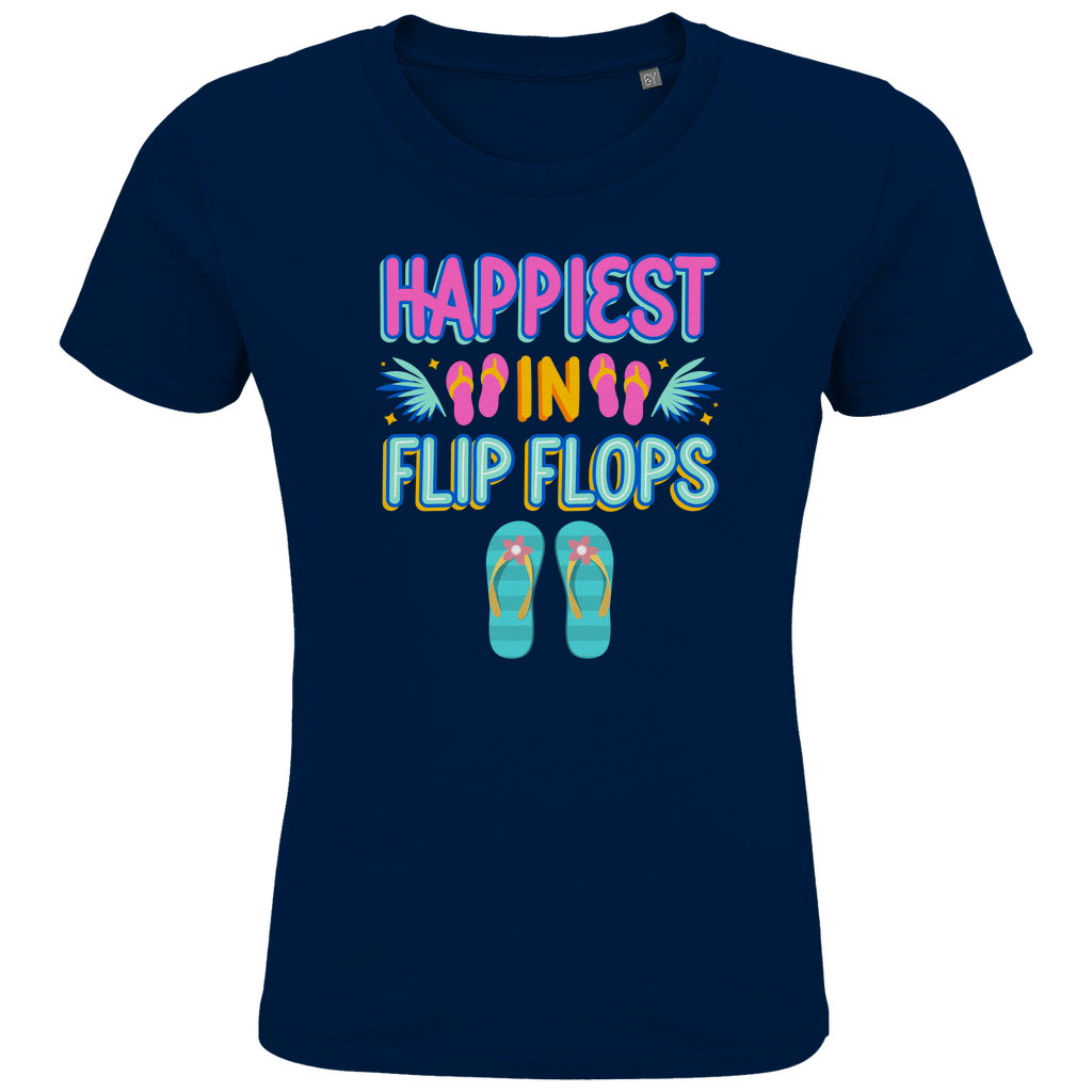 Pure Lebensfreude: Das "Happiest in Flip Flops" Organic Kinder-T-Shirt!
