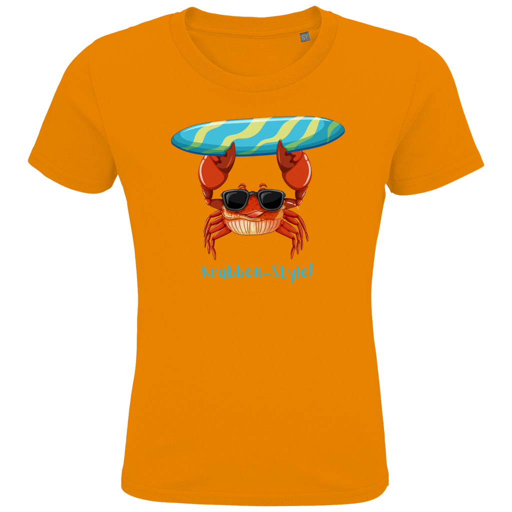 Surf-Style mal anders: Das organische Kinder-T-Shirt mit der coolen Krabbe!