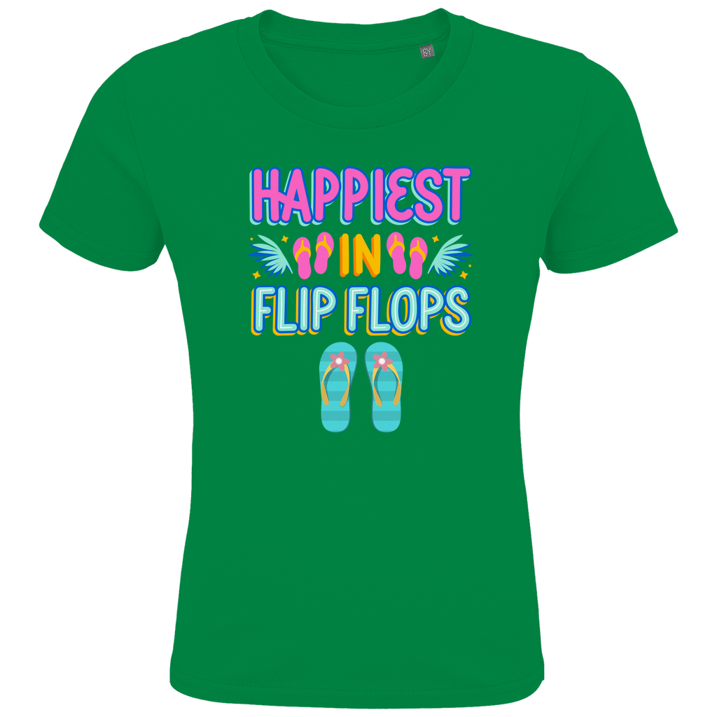 Pure Lebensfreude: Das "Happiest in Flip Flops" Organic Kinder-T-Shirt!
