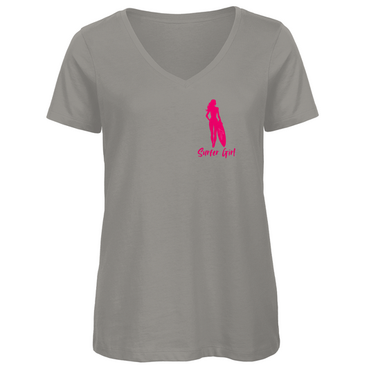 Premium Bio V-Neck: Surfer Girl für jeden Tag