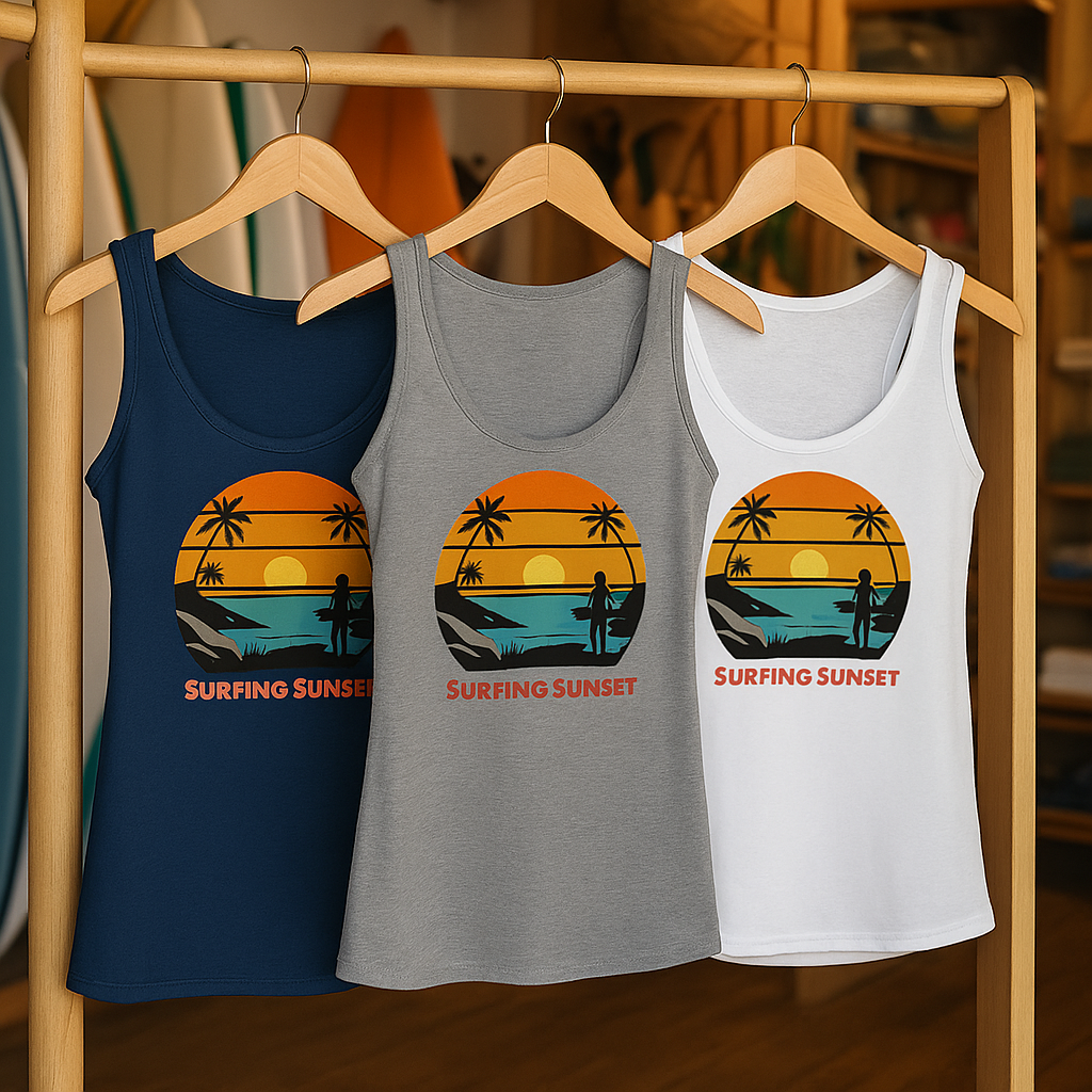 Laguna Damen Tank Top - Surfing Sunset