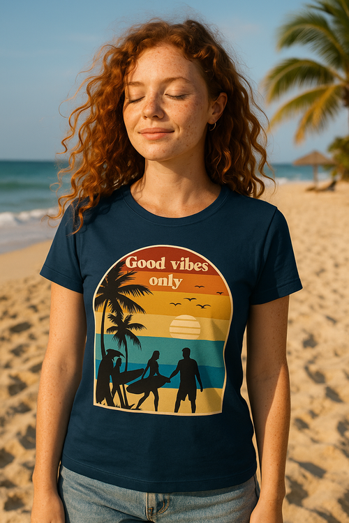 Amalfi Damen T-Shirt - Good Vibes