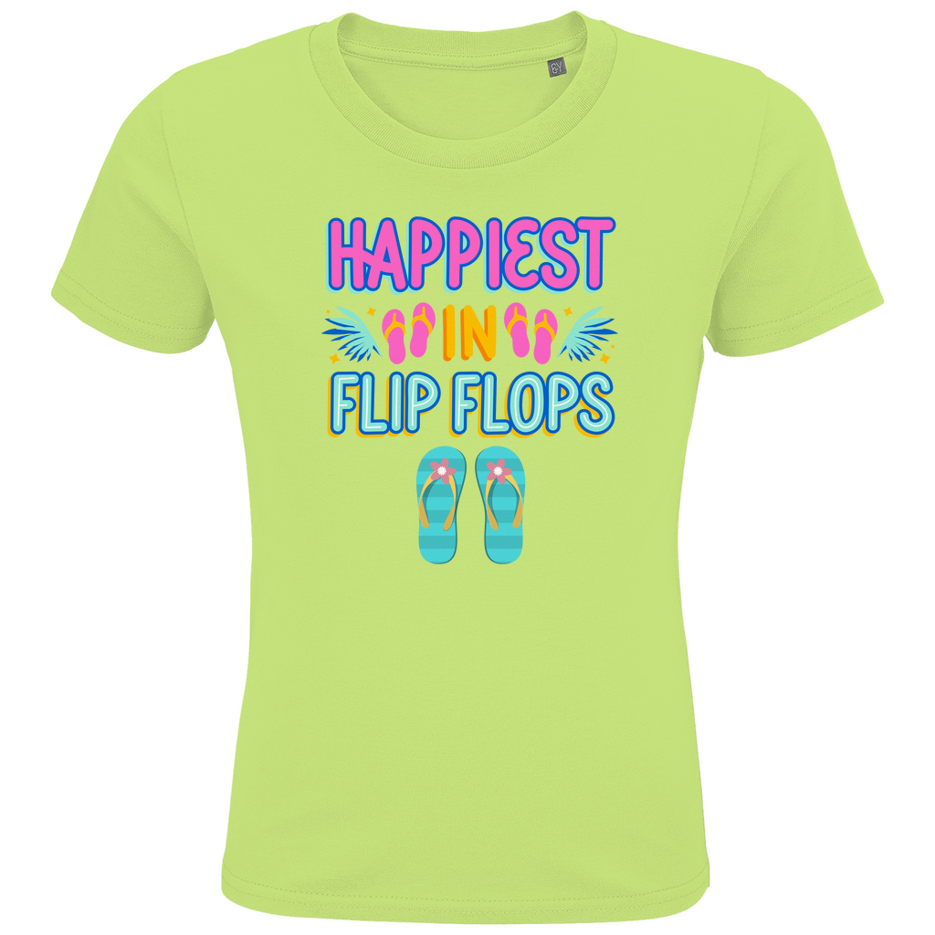 Pure Lebensfreude: Das "Happiest in Flip Flops" Organic Kinder-T-Shirt!