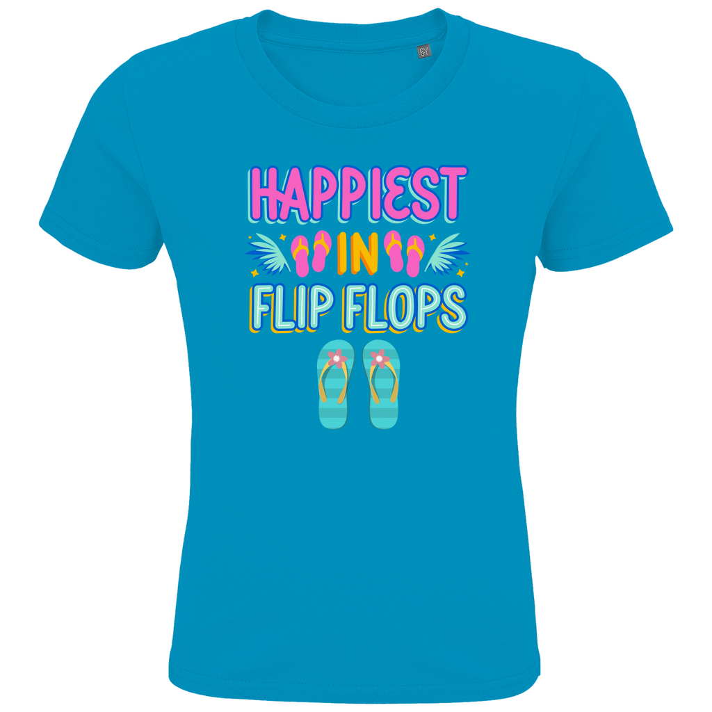 Pure Lebensfreude: Das "Happiest in Flip Flops" Organic Kinder-T-Shirt!