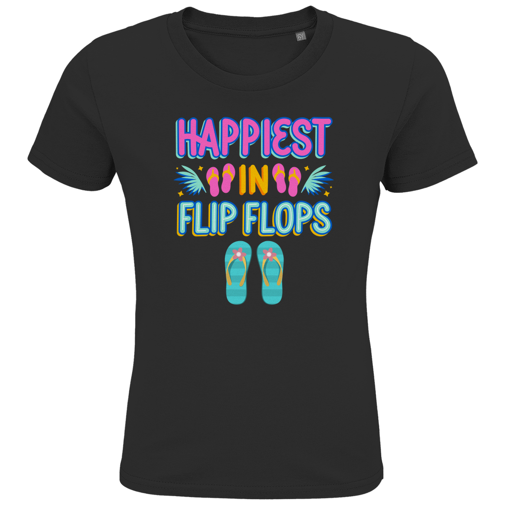 Pure Lebensfreude: Das "Happiest in Flip Flops" Organic Kinder-T-Shirt!