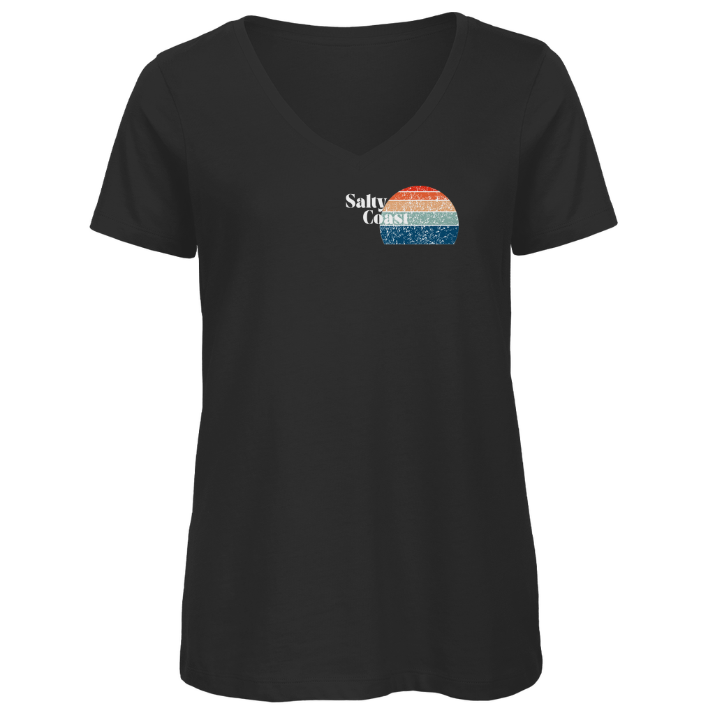 Santorini Damen V-Neck - Retro‑Print
