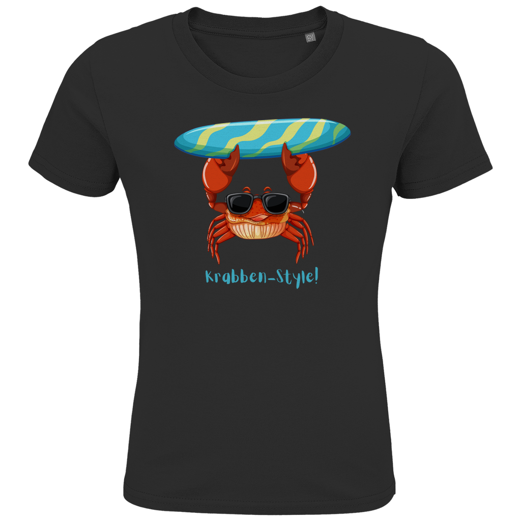 Surf-Style mal anders: Das organische Kinder-T-Shirt mit der coolen Krabbe!