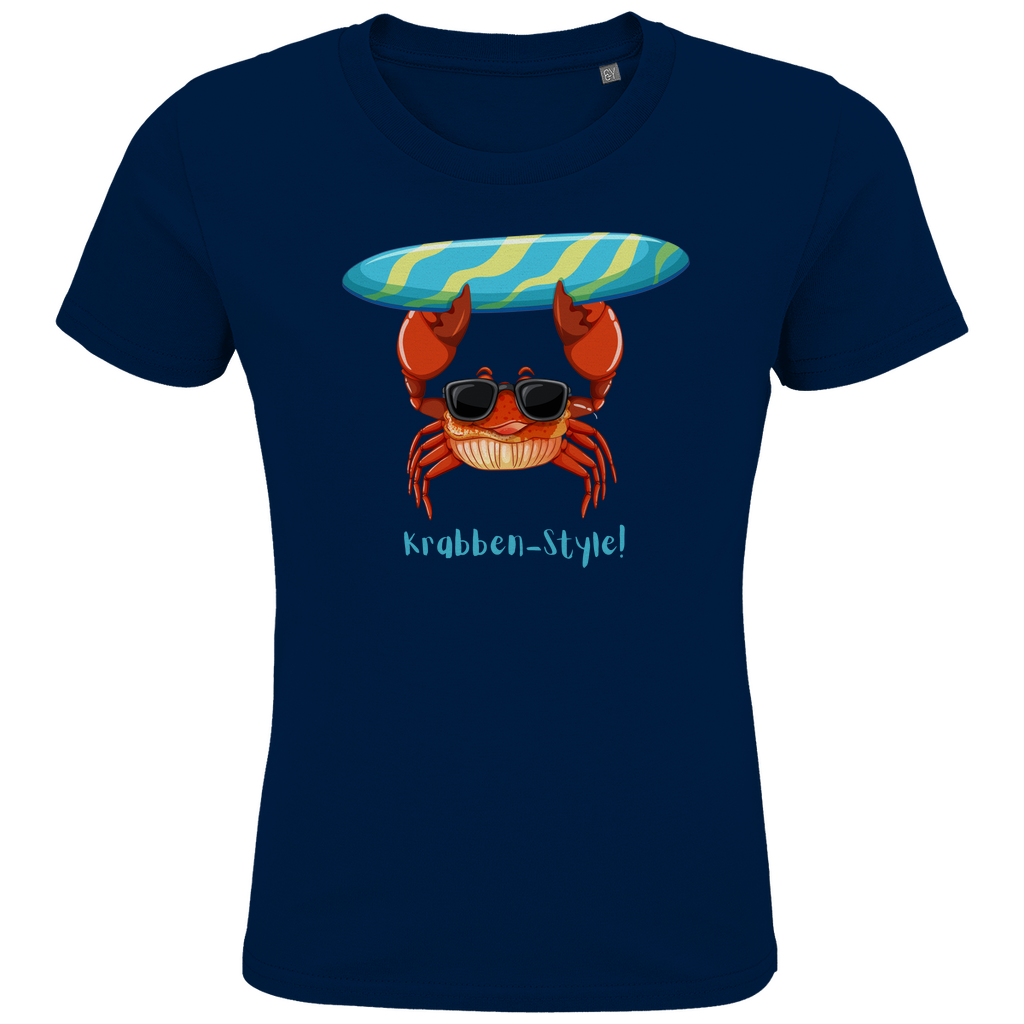 Surf-Style mal anders: Das organische Kinder-T-Shirt mit der coolen Krabbe!